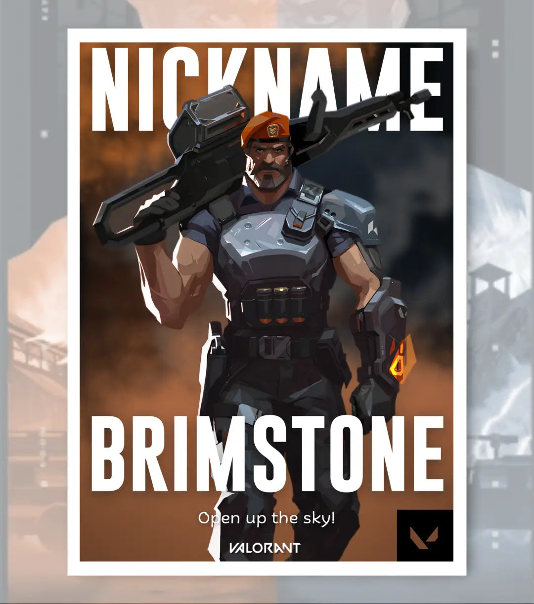 Custom Valorant Poster – Personalized Wall Art | Make It Yours - Brimstone / A4 / Unframed - Valorant