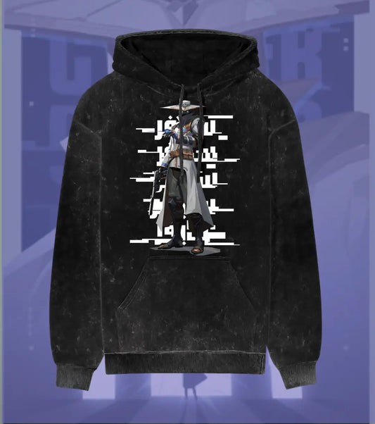Cypher – Silent Watch Valorant Acid Wash Hoodie | Premium Gamer Streetwear - Black / XS - Valorant