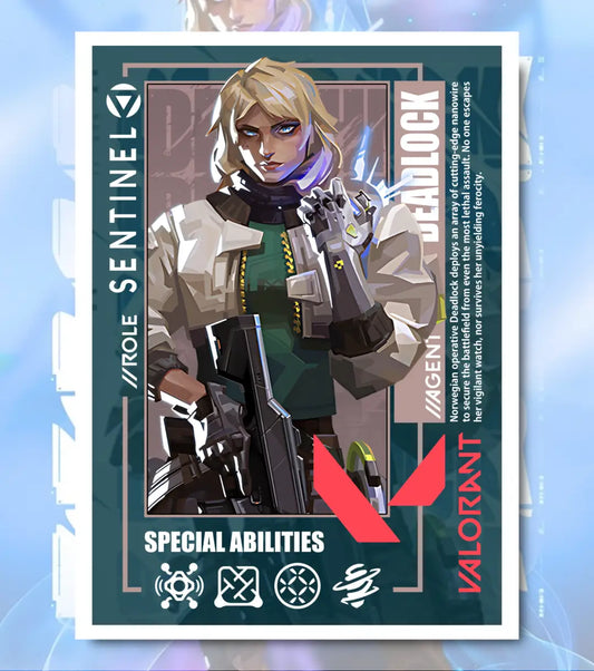 Deadlock Valorant Poster – Lethal Precision Wall Art | Controlled Clean Relentless - A4 / White frame - Valorant