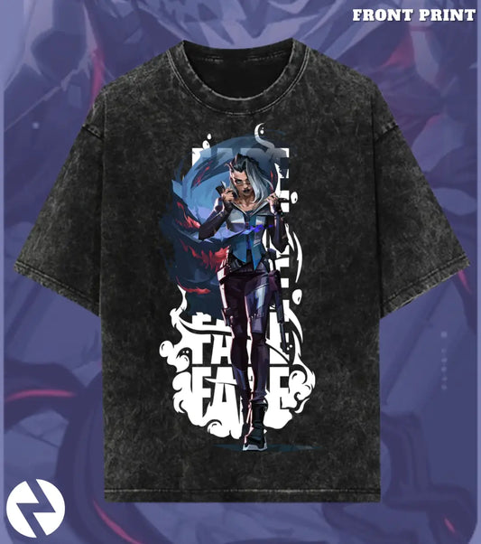 Fade – Nightmare’s Embrace Valorant Acid Wash Tee | Bold Gamer Streetwear - Valorant