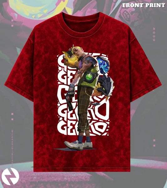 Gekko – Creature Crew Valorant Acid Wash Tee | Bold Gamer Streetwear - Valorant