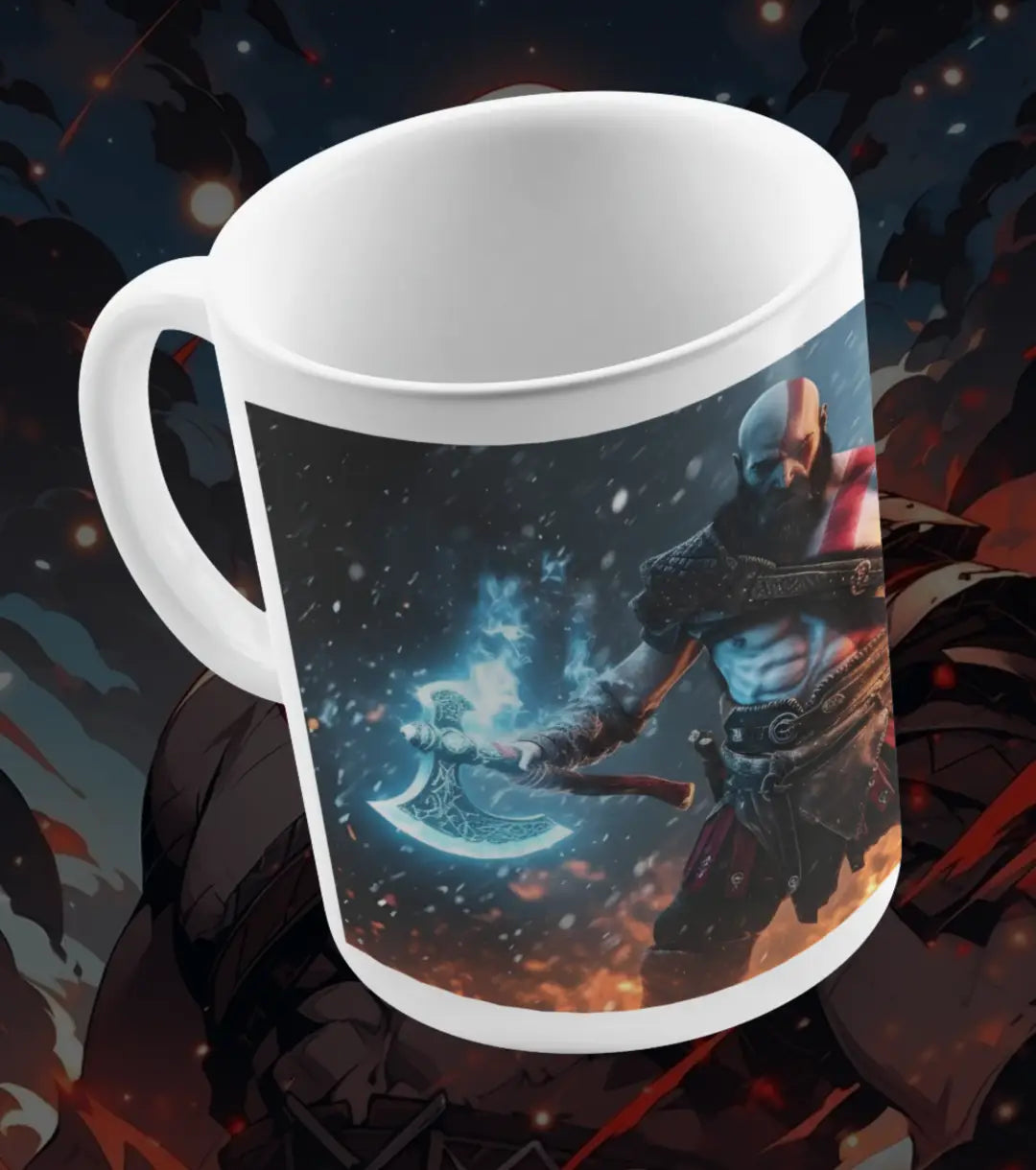 God of War Kratos Black Mug – Rage Mode Gaming Coffee Mug | Premium Ceramic Gamer Cup | Aesthetic Gift for Gamers - god
