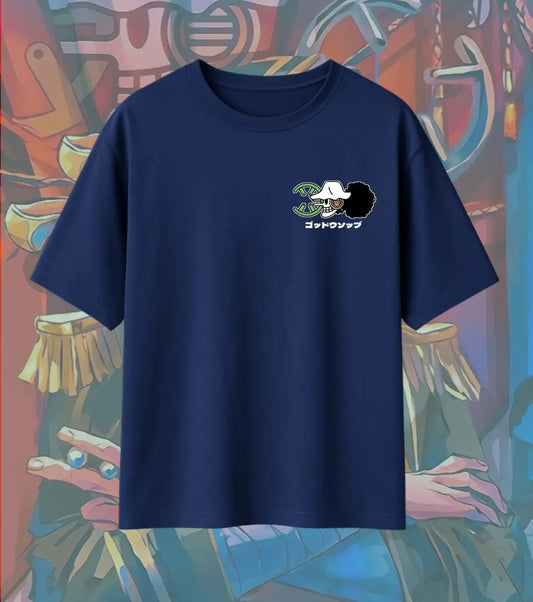 God Usopp Oversized T-Shirt – One Piece Sniper Anime Tee | Straw Hat Crew Streetwear White Tee - One Piece