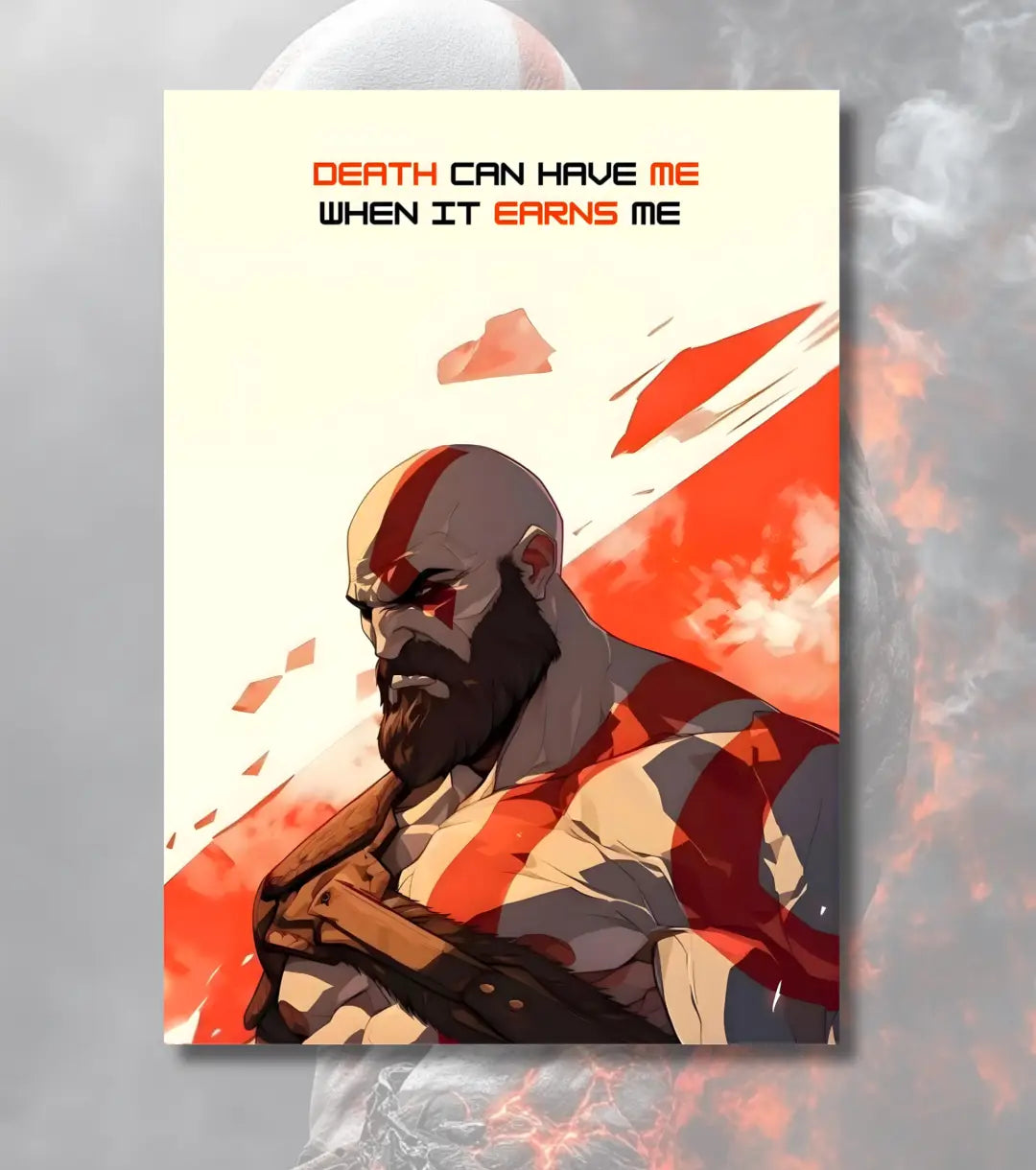 Kratos Quote Poster – “Death Can Have Me When It Earns Me” | God of War | A3 / A4 - God of War