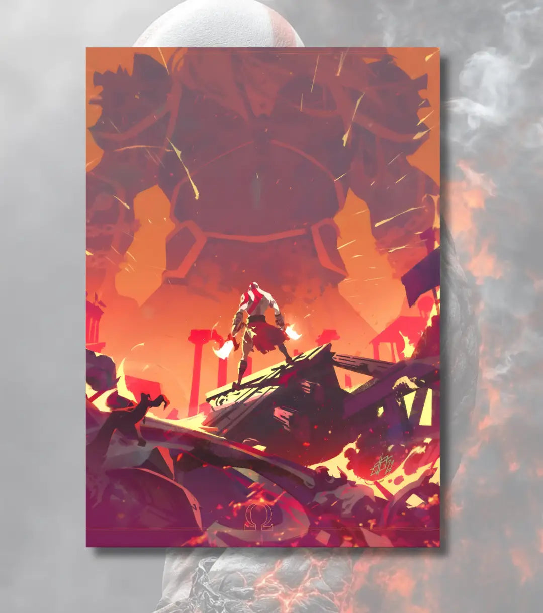 Kratos vs Titan Poster – Epic Battle Scene | God of War | A3 / A4 - God of War