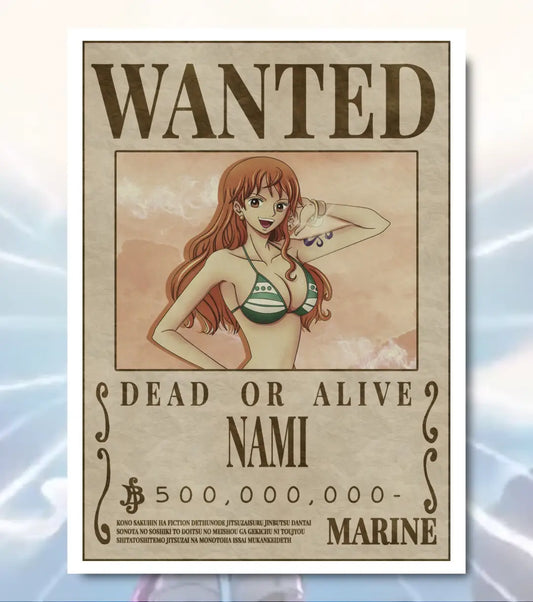 Nami – One Piece Wanted Poster - A4 / White frame - One Piece