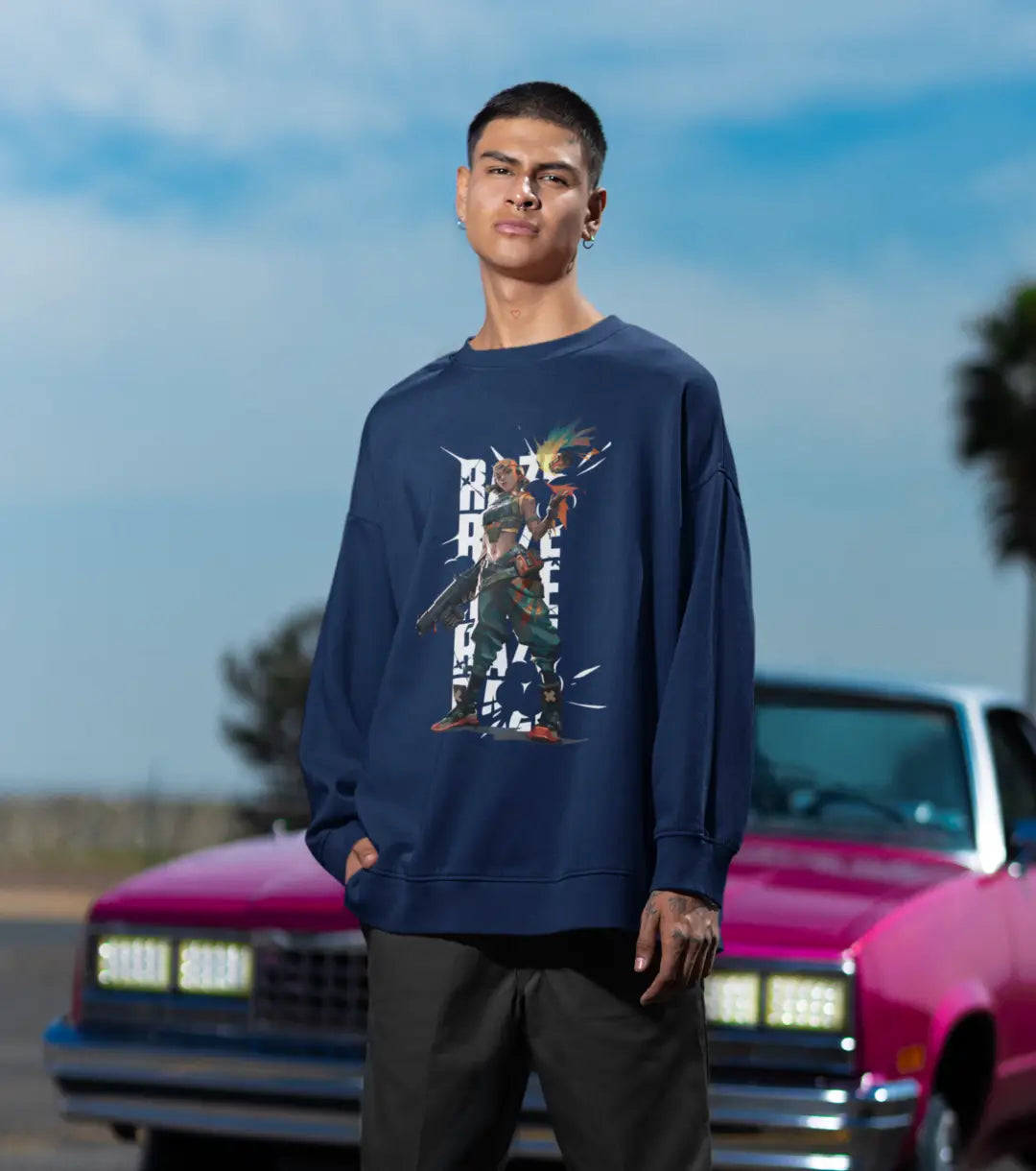 Raze Boom Burst Sweatshirt – Valorant Edition - Black / Oversized / XS - Valorant