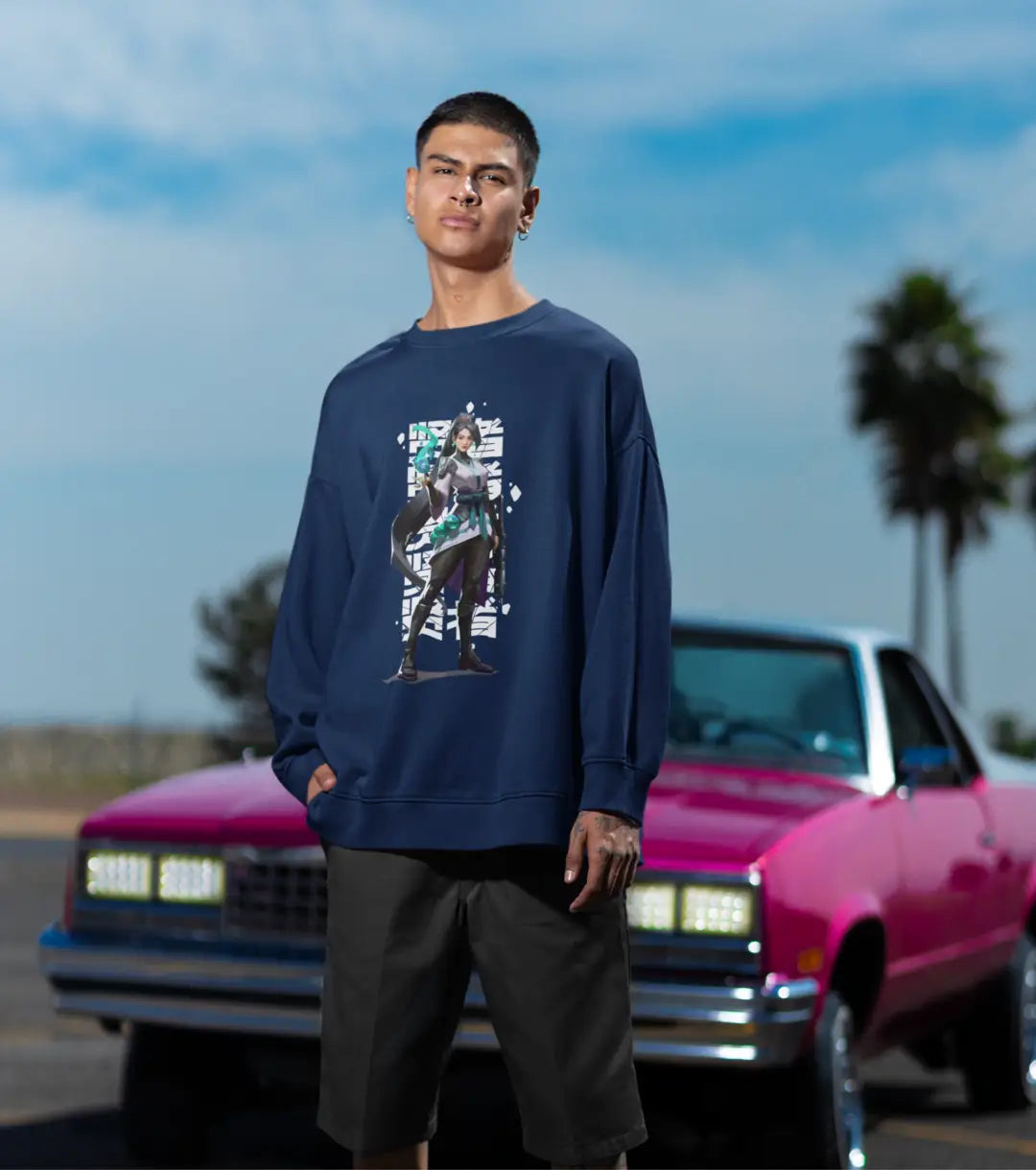 Sage Guardian Sweatshirt – Valorant Edition - Black / Oversized / XS - Valorant