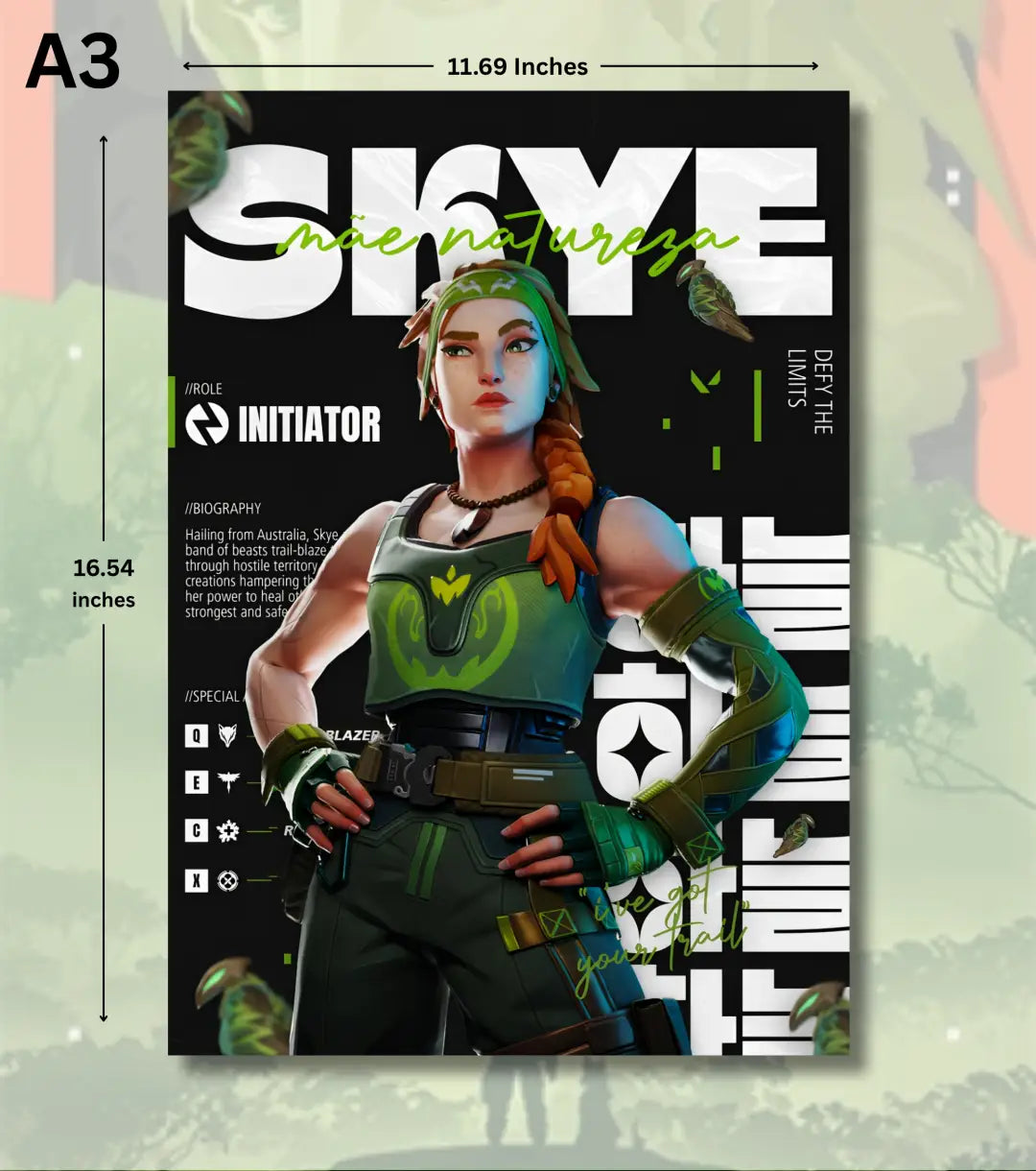 Skye Valorant Poster – Nature’s Guardian Wall Art | Fresh Energy for Gamer Spaces - A3 - Valorant