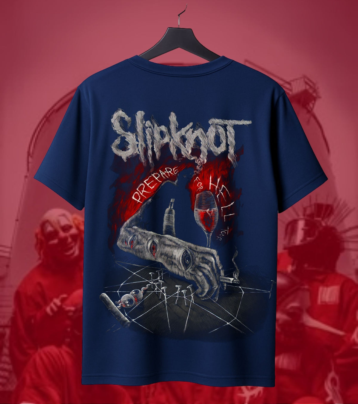 Slipknot Prepared for Hell Graphic Regular T-Shirt navy back