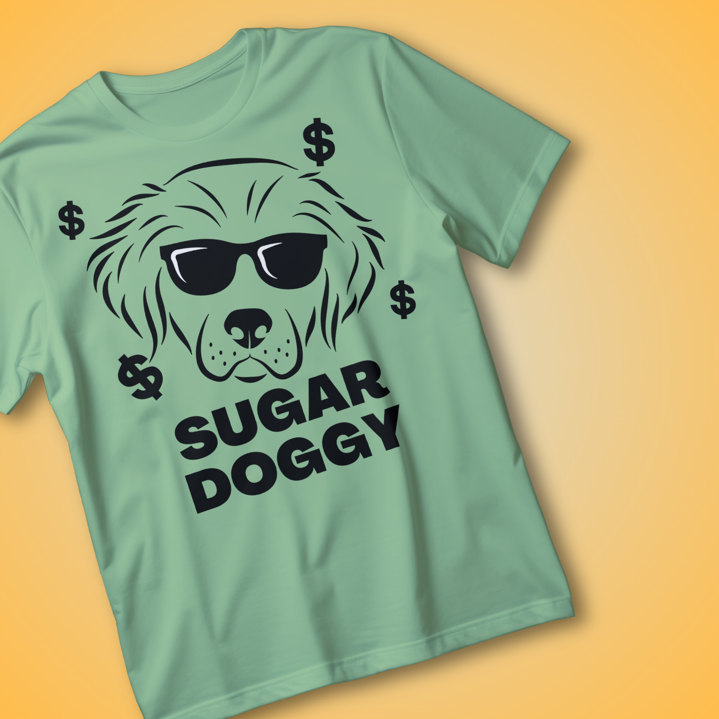 SUGAR DOGGY” Cool Pup Tee – Funny Graphic Dog Shirt with Sunglasses