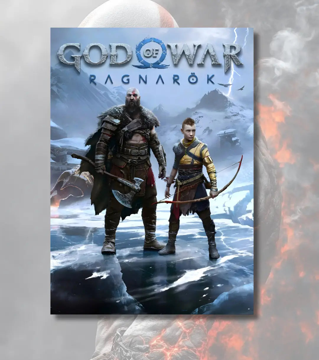 Title: God of War Ragnarök Poster – Kratos & Atreus Ice Realm | God of War Ragnarök | A3 / A4 - God of War