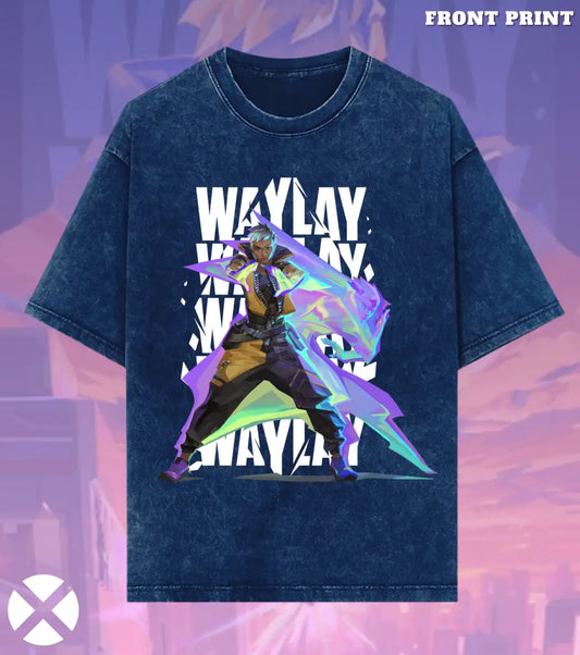 Waylay – Phantom Mirage Valorant Acid Wash Tee | Bold Gamer Streetwear - Valorant
