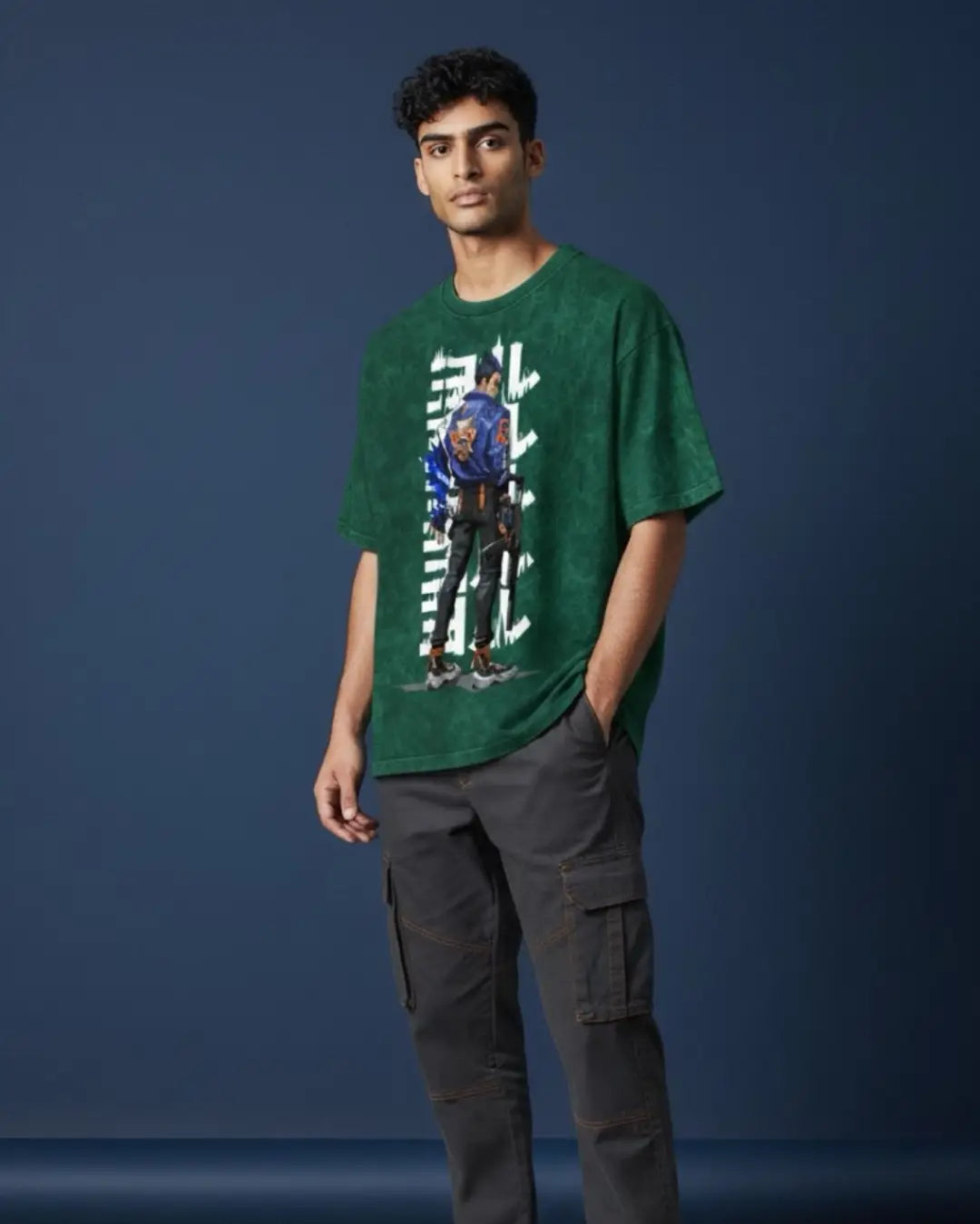 Yoru – Riftwalker Valorant Acid Wash Tee | Bold Gamer Streetwear - Bottle Green / XS - Valorant