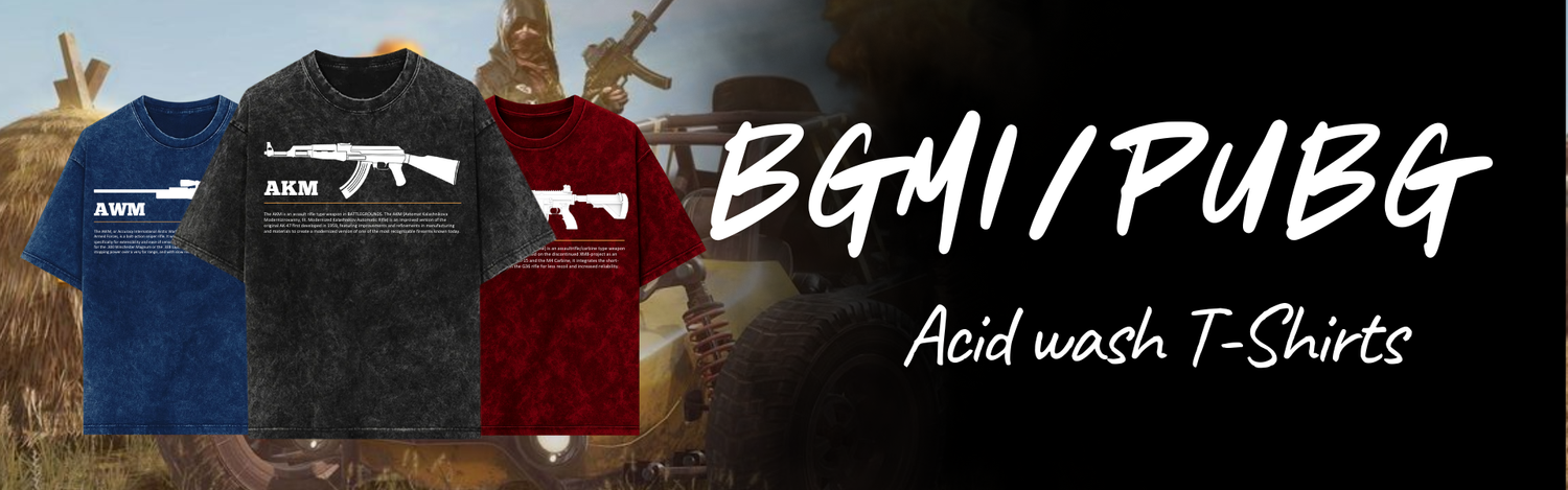 BGMI/PUBG Acid wash T-Shirt