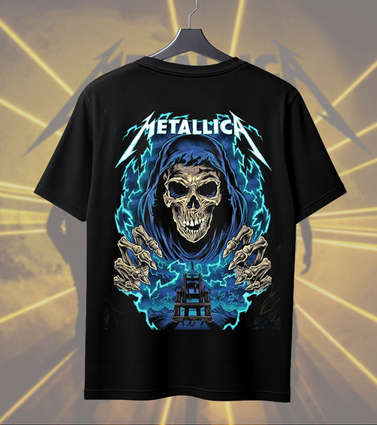 Metallica Electric Reaper Blue Lightning Graphic T-Shirt