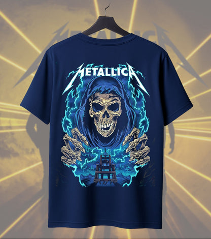 Metallica Electric Reaper Blue Lightning Graphic T-Shirt