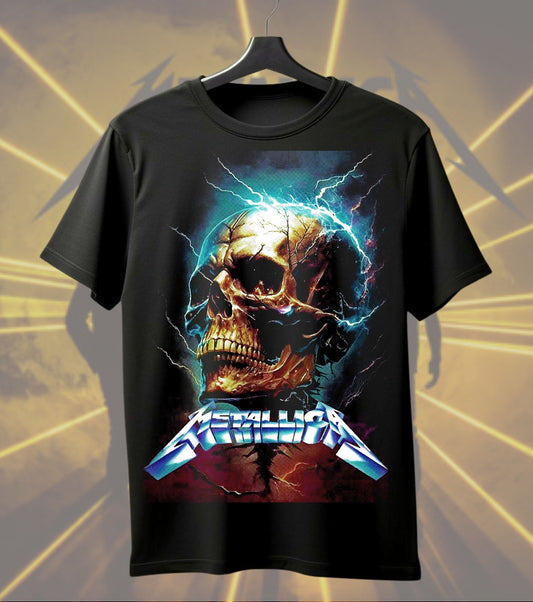 Metallica Electric Skull Lightning Graphic T-Shirt
