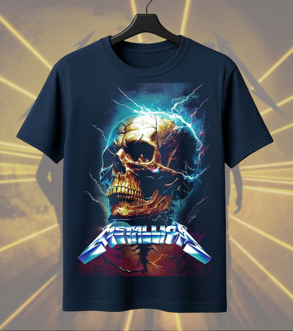 Metallica Electric Skull Lightning Graphic T-Shirt
