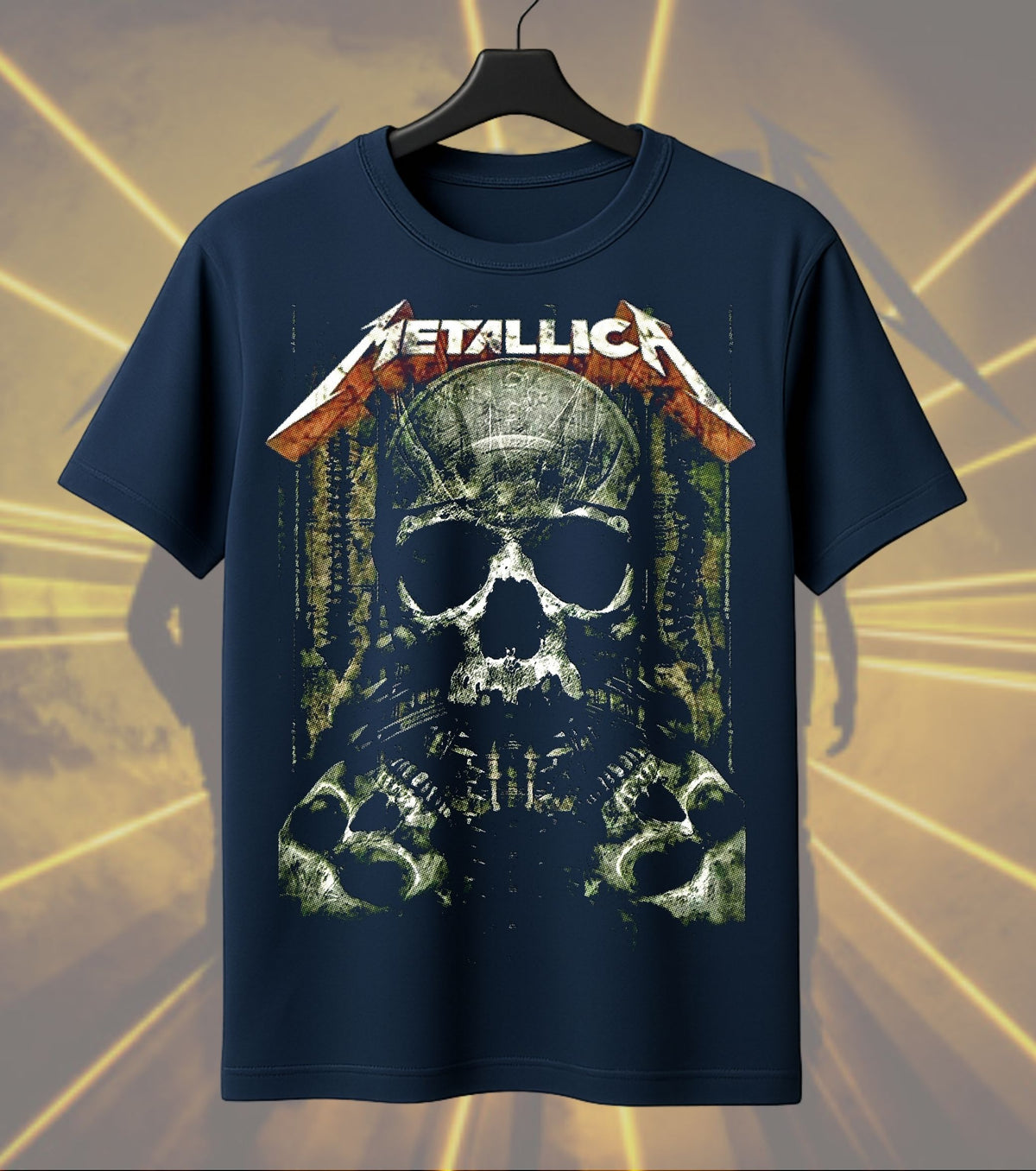 Metallica Distressed Skull Emblem Graphic T-Shirt