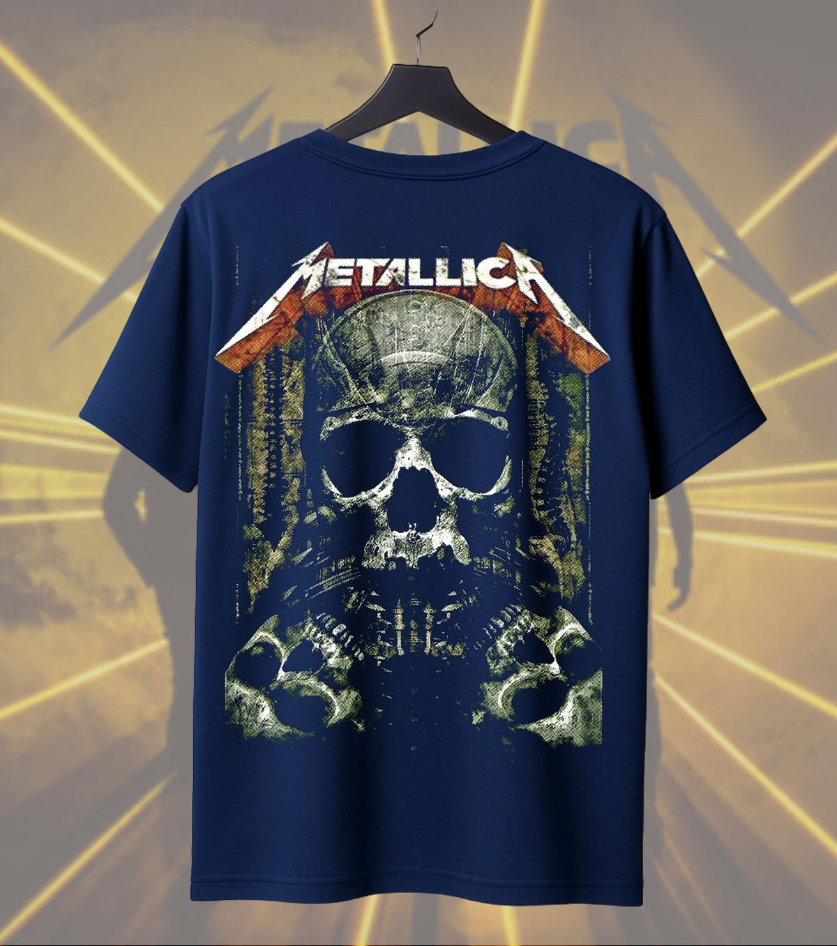 Metallica Distressed Skull Emblem Graphic T-Shirt