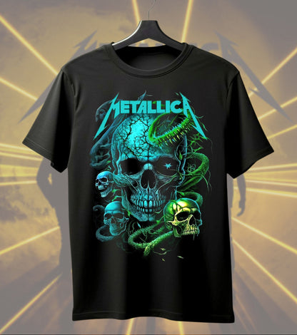 Metallica Neon Venom Skull Graphic T-Shirt