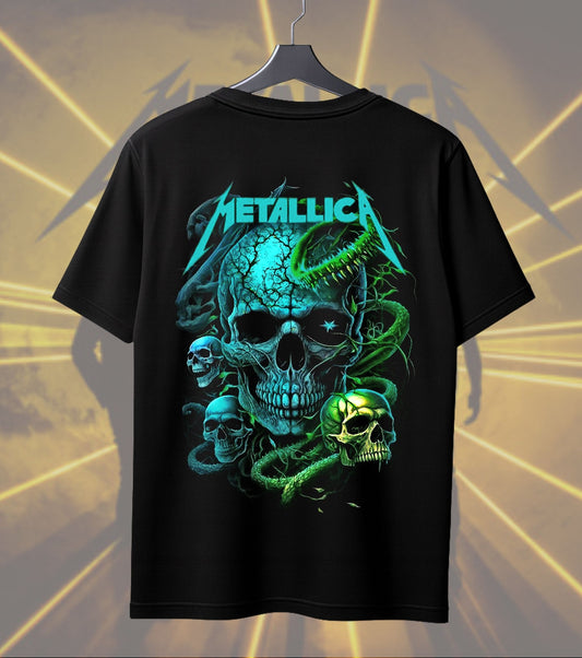 Metallica Neon Venom Skull Graphic T-Shirt