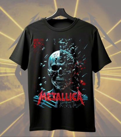 Metallica Glitch Skull Graphic T-Shirt