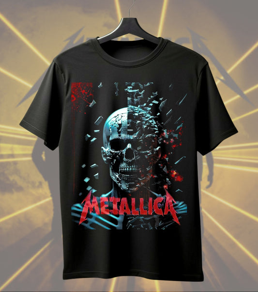 Metallica Glitch Skull Graphic T-Shirt