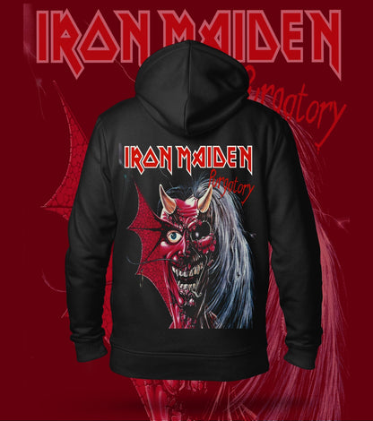 Iron Maiden Purgatory Eddie Hoodie – 300 GSM Heavyweight Cotton – Black back print
