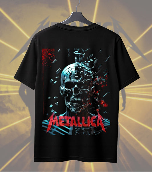 Metallica Glitch Skull Graphic T-Shirt