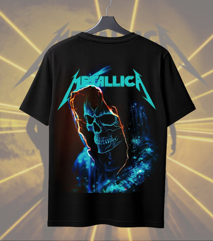 Metallica Blue Flame Skull Graphic T-Shirt