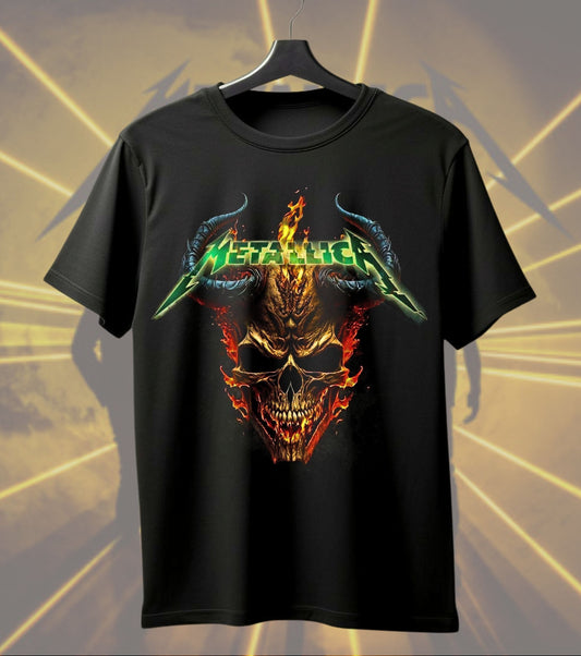 Metallica Inferno Horned Skull Graphic T-Shirt