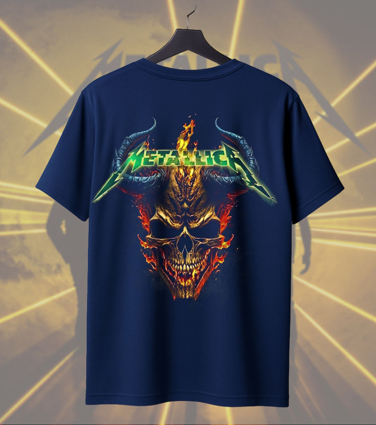 Metallica Inferno Horned Skull Graphic T-Shirt