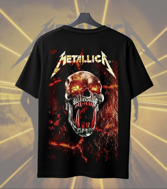 Metallica Flaming Skull Graphic Regular T-Shirt