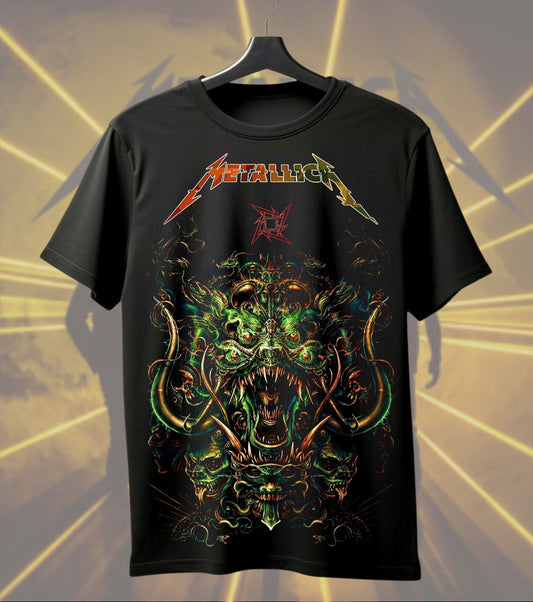 Metallica Demonic Green Serpent Graphic Regular T-Shirt