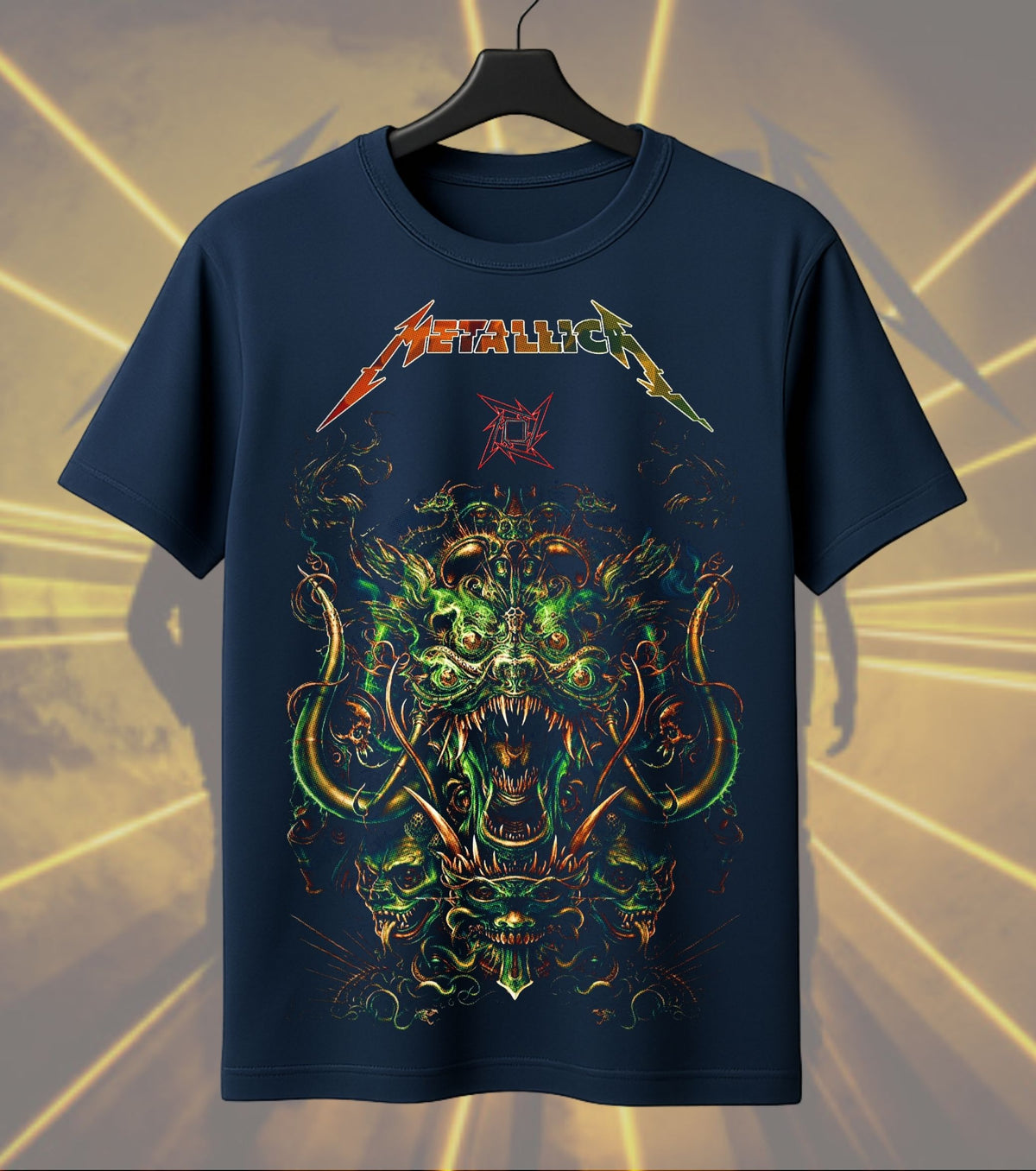 Metallica Demonic Green Serpent Graphic Regular T-Shirt