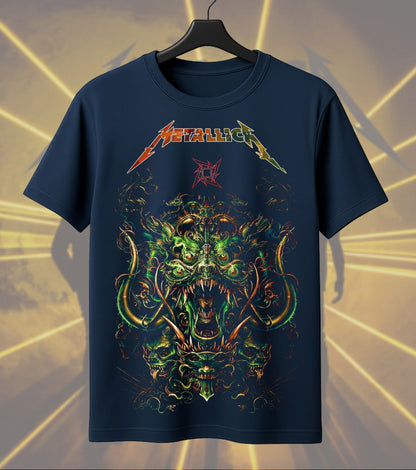 Metallica Demonic Green Serpent Graphic Regular T-Shirt