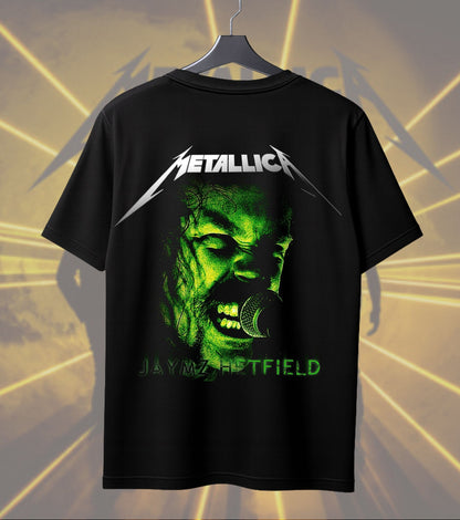 Metallica James Hetfield Green Portrait Graphic Regular T-Shirt