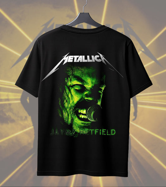 Metallica James Hetfield Green Portrait Graphic Regular T-Shirt