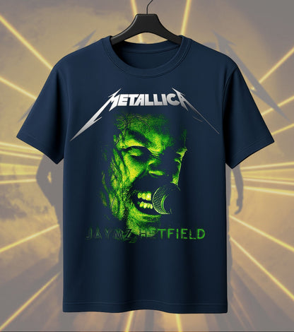 Metallica James Hetfield Green Portrait Graphic Regular T-Shirt