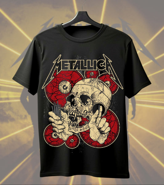 Metallica Skull & Roses Graphic Regular T-Shirt