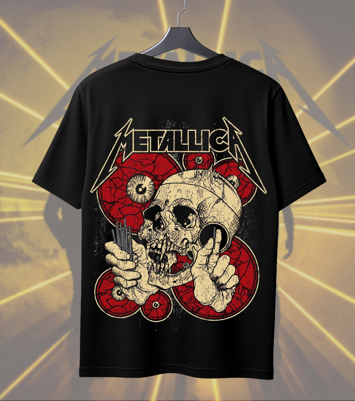 Metallica Skull & Roses Graphic Regular T-Shirt