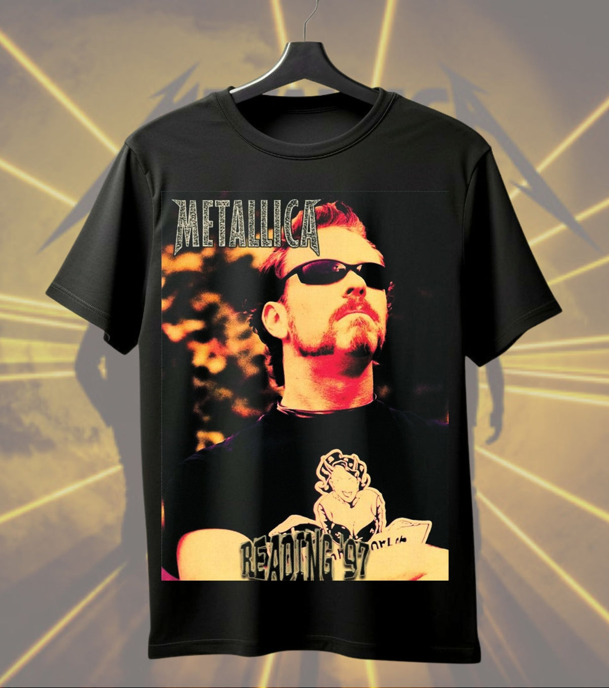 Metallica James Hetfield & Band Portrait Dual Print Regular T-Shirt