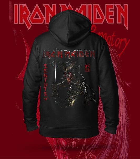 Iron Maiden Samurai Eddie Hoodie – 300 GSM Heavyweight Cotton – Black back print