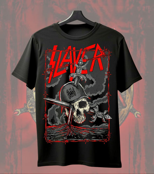 Slayer Heavy Metal Graphic Regular T-Shirt | Music Band Tee | Front & Dual Print