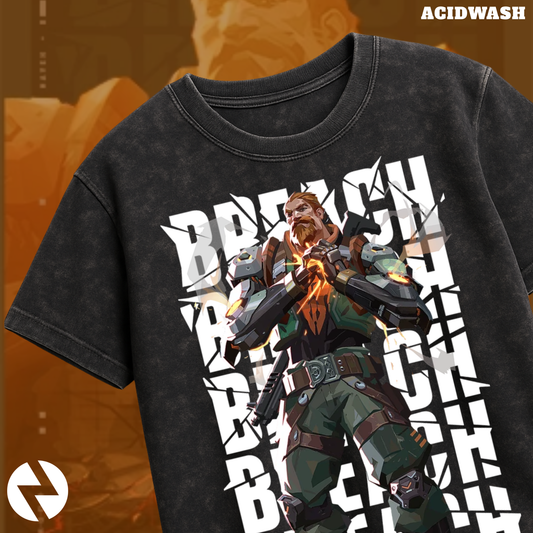 Breach | Valorant – Earthshaker Acid Wash Tee