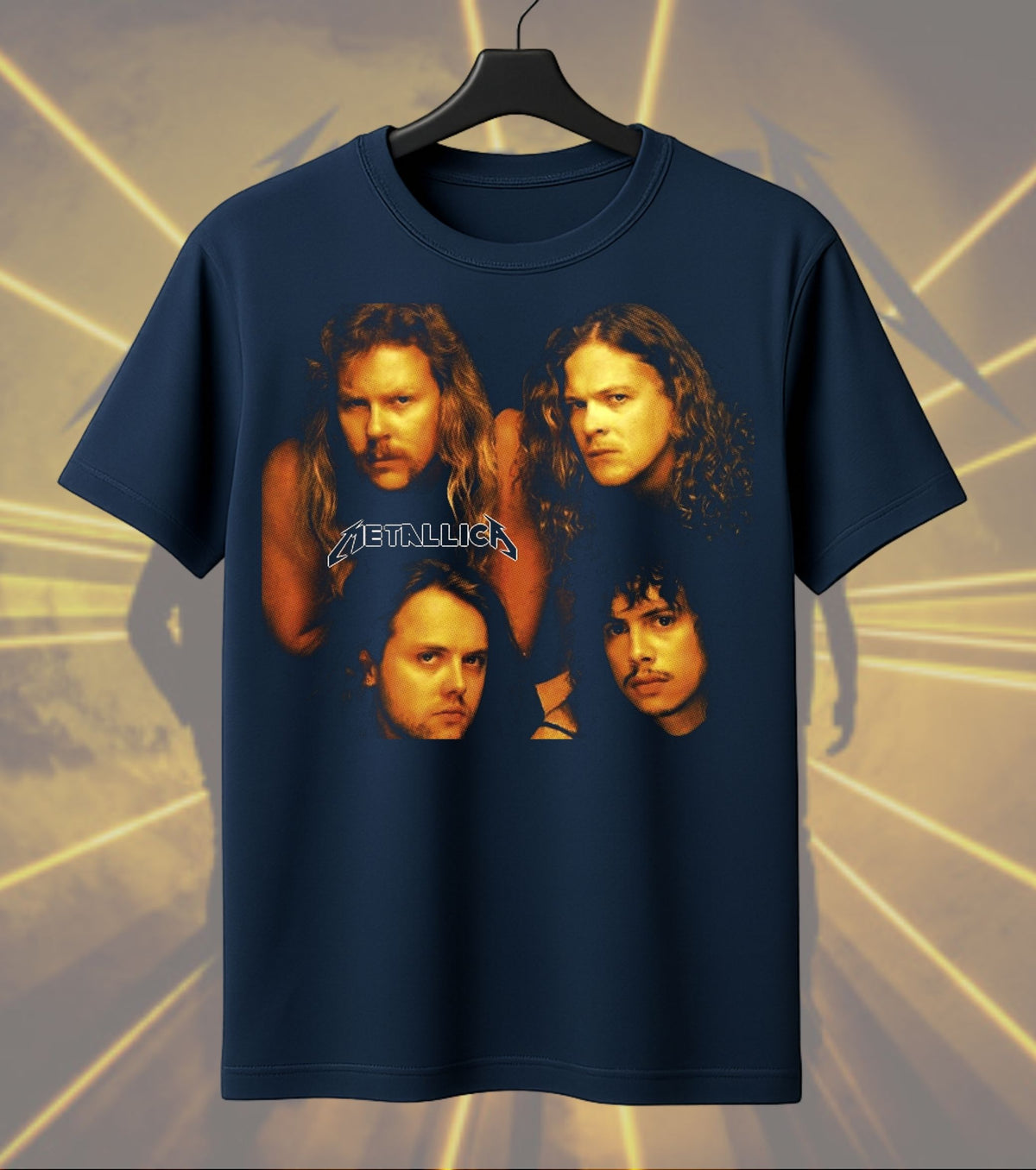 Metallica James Hetfield & Band Portrait Dual Print Regular T-Shirt