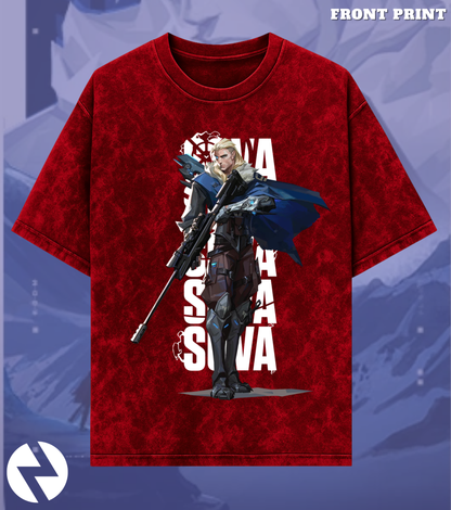 Sova | Valorant – Hunter’s Focus 240 GSM Oversized Acid Wash Tee
