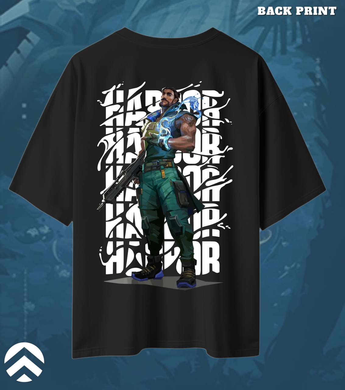Valorant Harbor – Tidal Force Oversized Tee (240 GSM Premium)